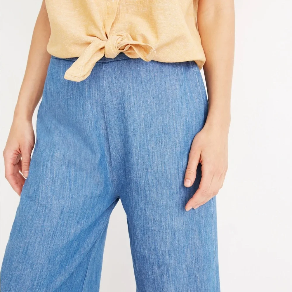 Madewell Chambray Huston Pull-On Crop Pants - Picture 2 of 8